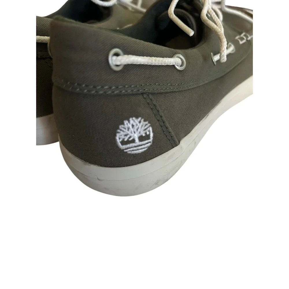 Timberland Cotton Gray‎ Canvas Boat Shoe Men US 8.5M